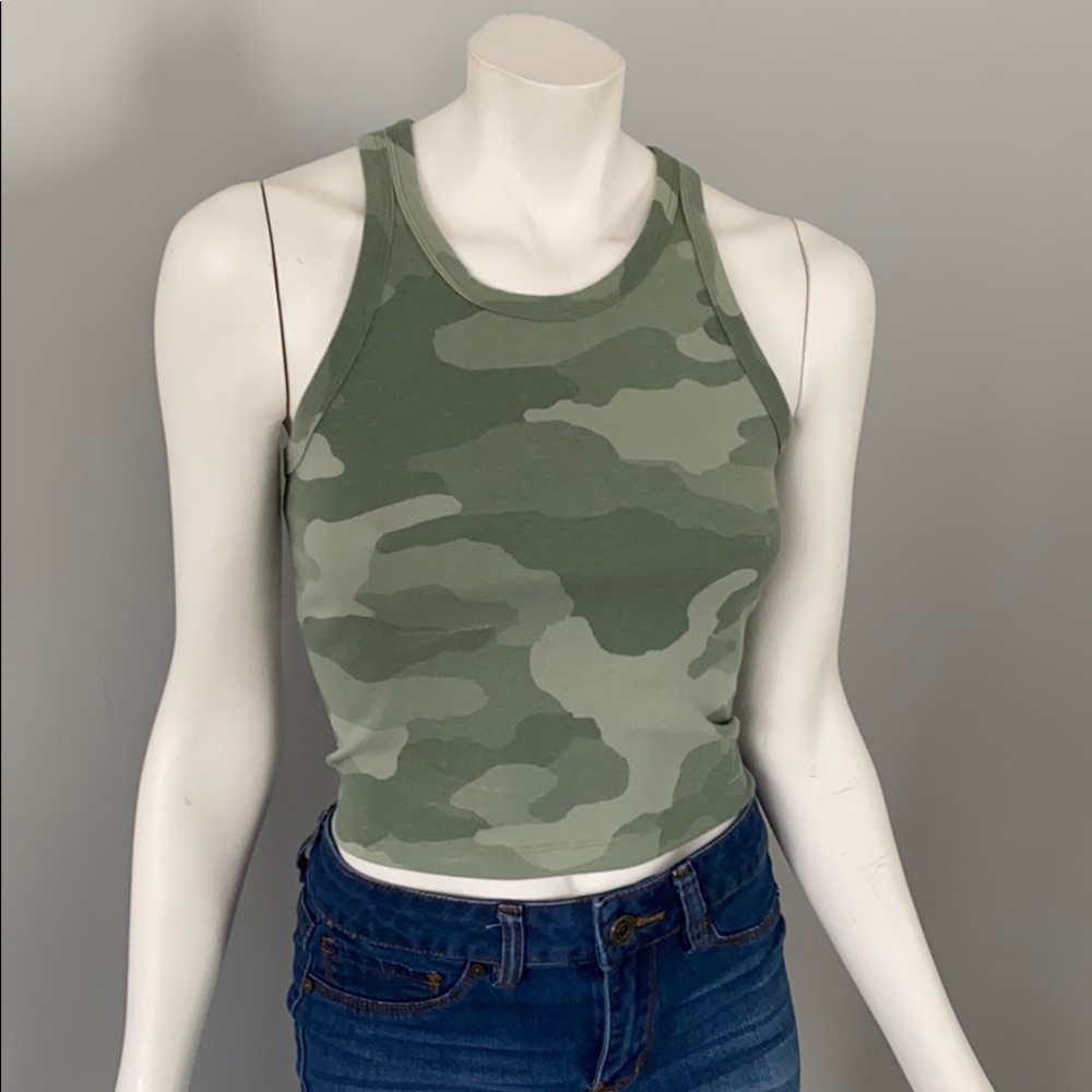 AE Camo Racerback Crop Top NWOT
